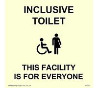 Placa de inodoro con texto "This Facility" is for Everyone - 400 x 400 mm, S40