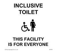 Placa de inodoro con texto "This Facility" is for Everyone - 600x600mm - S60