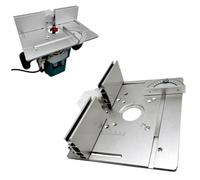 Placa de Inserción de Mesa de Enrutador X8, Bancos de Carpintería 2 en 1 Placa Abatible de Enrutador con Guía de Calibre de Inglete, Soportes Deslizantes de Cerca, Mesa de