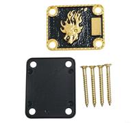 Placa de junta de cuello de guitarra eléctrica, placa de respaldo de metal, refuerzo de 4 agujeros para guitarras estilo Tele (dorado)