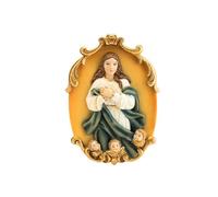 Placa de la Virgen de Inmaculada para Colgar de Resina Pintada a Mano 9x1x12 cm