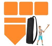 Placa de Lanzamiento y Bases de béisbol, Base de Goma de 41 cm con Placa para el hogar, Kit de Entrenamiento Impermeable con de Transporte, Ejercicios de béisbol al Aire Libre con