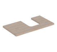 Placa de lavabo Geberit ONE, recortable a la derecha, para lavabo de encimera en forma de bol, 90x3x47cm, 505.313.00.5, Color: Estructura de madera de roble / melamina