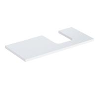 Placa de lavabo Geberit ONE, recortable a la derecha, para lavabo de encimera en forma de cuenco, 105x3x47cm, 505314001, Color: lacado blanco de alto brillo - CM