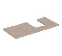 Placa de lavabo Geberit ONE, recortable a la derecha, para lavabo de encimera en forma de cuenco, 105x3x47cm, 505.314.00.5, Color: Estructura de madera de roble / melamina