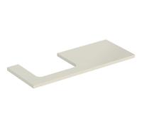 Placa de lavabo Geberit ONE, recortable a la izquierda, para lavabo de encimera, 120x3x47cm, 505.305.00., Color: gris arena lacado alto brillo