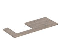 Placa de lavabo Geberit ONE, recortable a la izquierda, para lavabo de encimera, 120x3x47cm, 505.305.00., Color: Estructura de madera de nogal / melamina - 505.305.00.6