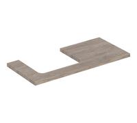 Placa de lavabo Geberit ONE, recortable a la izquierda, para lavabo sobre encimera, 105x3x47cm, 505.304.00., Color: Estructura de madera de nogal / melamina - CM