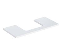 Placa de lavabo Geberit ONE, recortable en el centro, para lavabo de encimera, 105x3x47cm, 505.284.00., Color: lacado blanco de alto brillo - 505.284.00.1