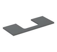 Placa de lavabo Geberit ONE, recortable en el centro, para lavabo de encimera, 120x3x47cm, 505.285.00., Color: lava lacada mate - CM