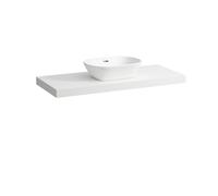 Placa de lavabo LAUFEN LANI, un recorte en el centro, 1185x495x65mm, H4046711122601, Color: Blanco mate