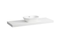 Placa de lavabo LAUFEN LANI, un recorte en el centro, 1370x495x65mm, H4046811122601, Color: Blanco mate