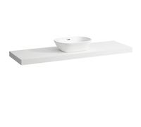 Placa de lavabo LAUFEN LANI, un recorte en el centro, 1570x495x65mm, H4046911122601, Color: Blanco mate
