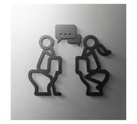 Placa de letrero inodoro material mate | Multicolor Ancho 18/20/25 cm Señalización Baño: Símbolos Hombres Y Mujeres(5,Width 20cm)