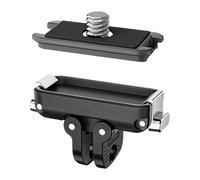 Placa de liberación rápida de doble abrazadera con tornillo de 1/4 pulgadas, aluminio ligero para soportes de cámara de acción, doble abrazadera de bloqueo rápido