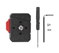 Placa de Liberación Rápida, Diseño Anti-Shake, Ranura de Mochilas 38 Mm, Desbloqueo Fácil, Orificio Posicionamiento 1/4 Pulgadas, Amplio Alcance la Aplicación V Placa Bloqueo para Trípode DSLR con