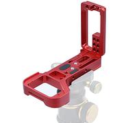 Placa de liberación rápida en Forma de L, Soporte QR Ajustable de 1/4 '' con Orificio para Accesorios de Cabeza esférica de trípode para ILCE-7RM4 A7RIV A7R4 la cámara sin Espejo (Rojo)