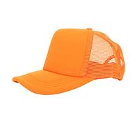 Placa de luz de color sólido para exteriores bordada para hombres y mujeres, sombrero de conductor de camión, red de sombrero, visera, naranja, M