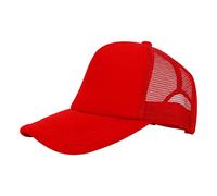 Placa de luz de color sólido para exteriores bordada para hombres y mujeres, sombrero de conductor de camión, red de sombrero, visera, rosso, M