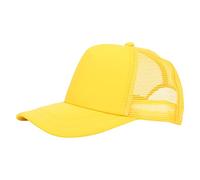 Placa de luz de color sólido para exteriores bordada para hombres y mujeres, sombrero de conductor de camión, red de sombrero, visera, amarillo, M