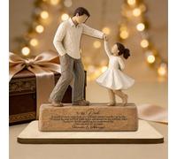 Placa de madera 2D con texto en inglés «To My Dad from Daughters», con texto en inglés "I Will Always Be Your Little Girl Father & Daughters Dancing", placa de madera, regalo para papá en el día del
