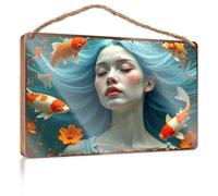 Placa de madera con cita Mermaid Dreams: A Fantasy Underwater Adventure Wooded Sign Pool Decor House Decor Clearance (23 x 35 cm)