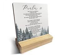 Placa de madera con texto en inglés "Country the Lord is My Shepherd I Shall Not Want Biblia", letrero de madera para decoración de escritorio, rústico, motivacional, salmo 23, letrero cristiano