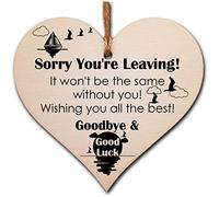 Placa de madera hecha a mano con forma de corazón, para regalar a Say Sorry You're Leaving You'll Be Missed Keepsake para amigo