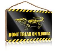 Placa de madera para exteriores con texto en inglés «Don't Tread On Florida» (15 x 28 cm)