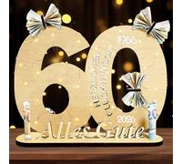 Placa de madera para libro de visitas, decoración de 60 cumpleaños, regalo de dinero, placa de madera, libro de visitas, cumpleaños como regalos personalizados, adecuado para hombres, mujeres,