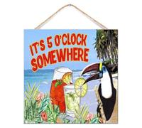 Placa de madera para pared, diseño de loro, flores, flamencos, playa, 12 x 12 pulgadas, diseño de loro, pájaro colorido, mar, familia, decoración de pared, letreros de madera inspiradores para ventana