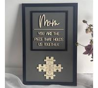 Placa de madera personalizada con la frase "Mom Puzzle con nombre de los niños, You Are The Piece That Hold Us Together", para el día de la madre, regalos de Navidad, regalos de cumpleaños, placas de