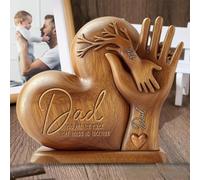 Placa de madera personalizada para el día del padre, papá eres la pieza que nos mantiene juntos, rompecabezas personalizado con nombres de niños, regalo para papá (10 cm)
