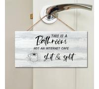Placa de madera retro con texto en inglés «This is A Bathroom Not an Internet Cafe Shit & Split», placa de pared con texto en inglés «This is A Bathroom Not an Internet Cafe Shit & Split», placa de
