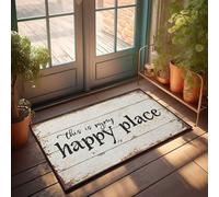Placa de madera rústica para decoración de entrada delantera: "This Is My Happy Place" para tu habitación, accesorios de habitación para hombres (40 x 60 cm)