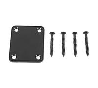 Placa de Mástil de Guitarra Eléctrica, 4 Agujeros, Tablero Protector de Refuerzo de Mástil de Guitarra, Placa Reforzada de Mástil de Guitarra de Metal para Reemplazo (Negro)