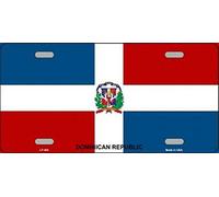 Placa de matrícula con bandera de República Dominicana de 6 x 12 pulgadas