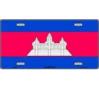 Placa de matrícula con la bandera de Camboya, 15 x 30 cm