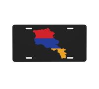 Placa de matrícula con Mapa del Terreno de Armenia para la Parte Delantera del Coche, Placa de matrícula de 6 x 12 Pulgadas, Placa de Metal para Coche, Etiqueta Decorativa novedosa y vanidosa