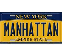 Placa de matrícula de Manhattan, estado de Nueva York, 15 x 30 cm