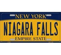 Placa de matrícula de metal con fondo de las cataratas del Niágara, Nueva York, tamaño aproximado: 20 x 30 cm (largo x ancho)