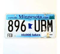 Placa de matrícula de Minnesota 896 Ubm, 6 x 12 pulgadas