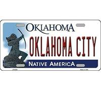 Placa de matrícula de Oklahoma City Oklahoma State Background Novedad Placa de matrícula 15 x 30 cm