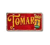 Placa de matrícula de Portugal Landmark • Impresión metálica de la ciudad portuguesa • Tomar