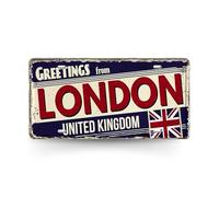 Placa de matrícula de Reino Unido de Irlanda - Letrero de metal del Reino Unido Inglaterra • Señalización decorativa de la ciudad irlandesa británica • recuerdo de viaje 05-Londres, 6 x 12 pulgadas