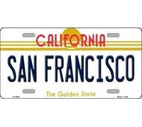 Placa de matrícula de San Francisco California, diseño vintage, tamaño aproximado: 15 x 30 cm