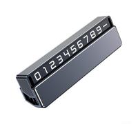 Placa de matrícula de teléfono de estacionamiento con números de teléfono ocultos retráctiles y dígitos que brillan en la oscuridad para protección de privacidad y comodidad (gris)