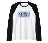 Placa de matrícula de The Coast Oregon OR Neighborhood Camiseta Manga Raglan
