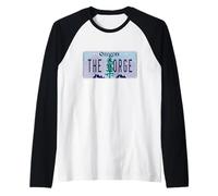 Placa de matrícula de The Gorge Oregon OR Columbia River Camiseta Manga Raglan