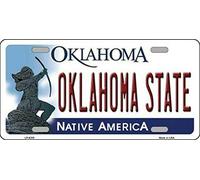Placa de matrícula del estado de Oklahoma con fondo del estado de Oklahoma, 15 x 30 cm
